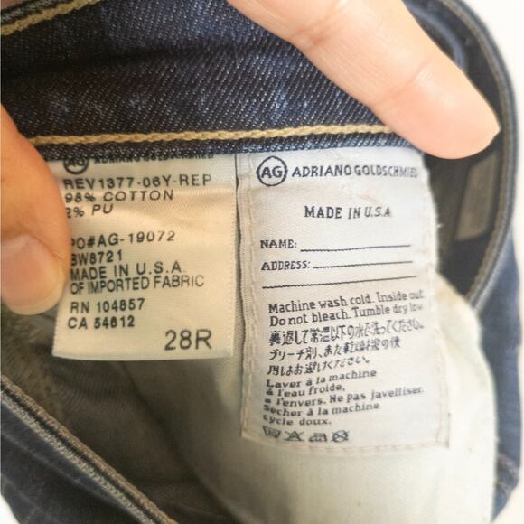 AG ADRIANO GOLDSCHMIED Stevie Slim Straight Ankle Jeans Dark Wash Women's 28R - Picture 4 of 4